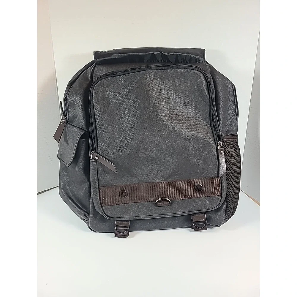 Faux Leather Crossbody Courier School Bag Backpack